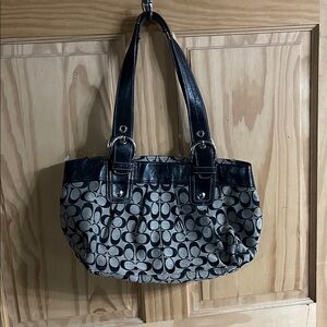 Coach Black and Gray Shoulder Bag